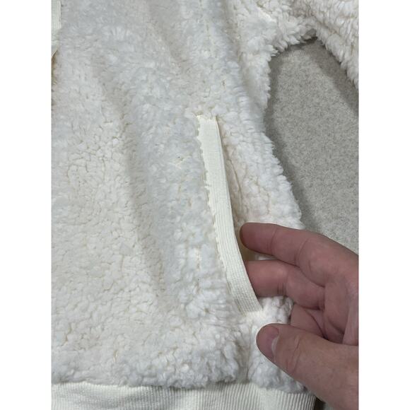 Merokeety Fuzzy Fleece Cardigan Jacket Cream/Off White Color Sz Small Soft Cozy - Picture 9 of 12